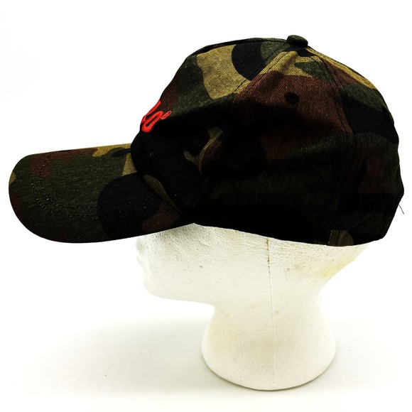 Halo Camo Mens One Size Baseball Hat Strapback Orange Text Hunters Truckers - Picture 2 of 8